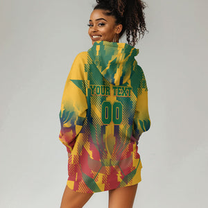 Personalized South Africa Football Hoodie Dress South African Flag Inspiration - Soccer Graphic Bold Color Blocks