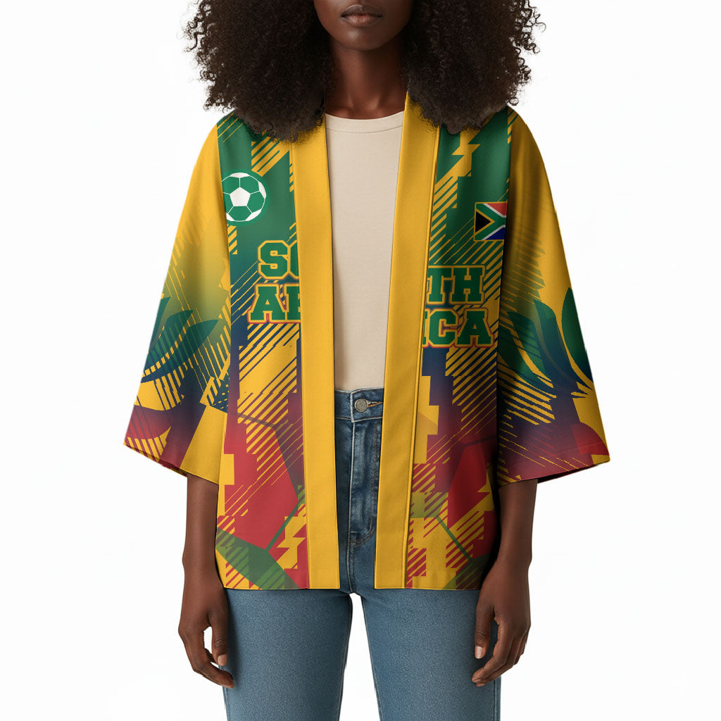 Personalized South Africa Football Kimono South African Flag Inspiration - Soccer Graphic Bold Color Blocks