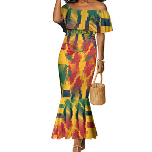 Personalized South Africa Football Mermaid Dress South African Flag Inspiration - Soccer Graphic Bold Color Blocks