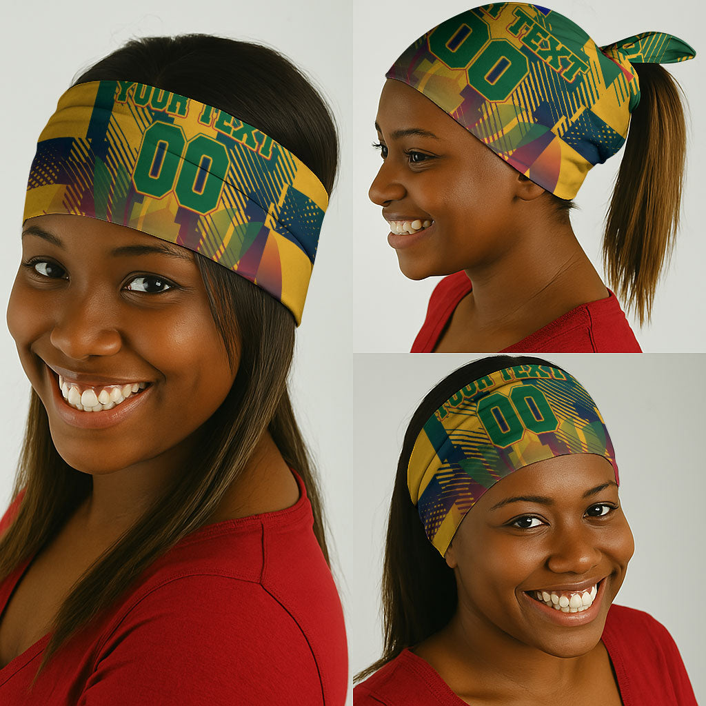 Personalized South Africa Football Neck Gaiter South African Flag Inspiration - Soccer Graphic Bold Color Blocks