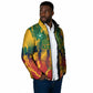Personalized South Africa Football Padded Jacket South African Flag Inspiration - Soccer Graphic Bold Color Blocks