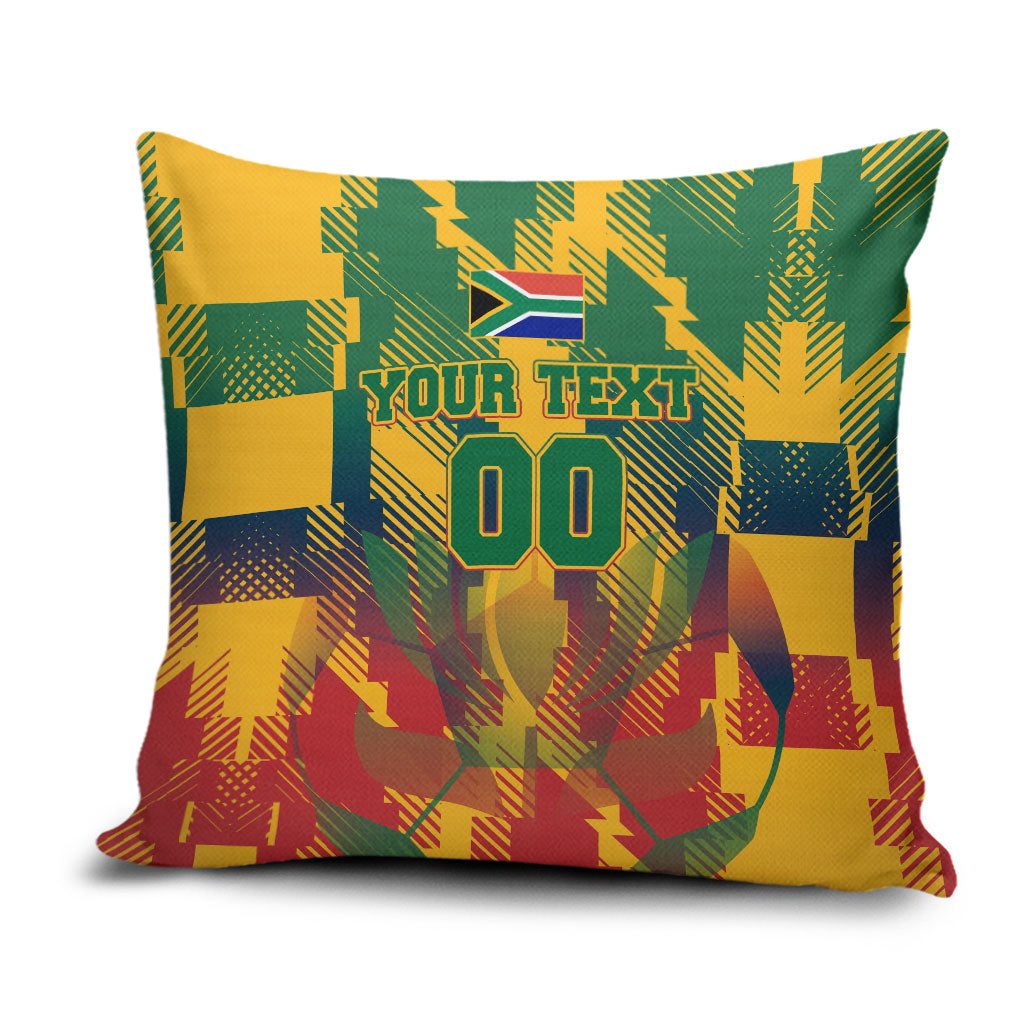 Personalized South Africa Football Pillow Cover South African Flag Inspiration - Soccer Graphic Bold Color Blocks