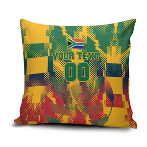 Personalized South Africa Football Pillow Cover South African Flag Inspiration - Soccer Graphic Bold Color Blocks