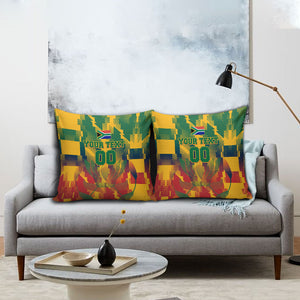 Personalized South Africa Football Pillow Cover South African Flag Inspiration - Soccer Graphic Bold Color Blocks