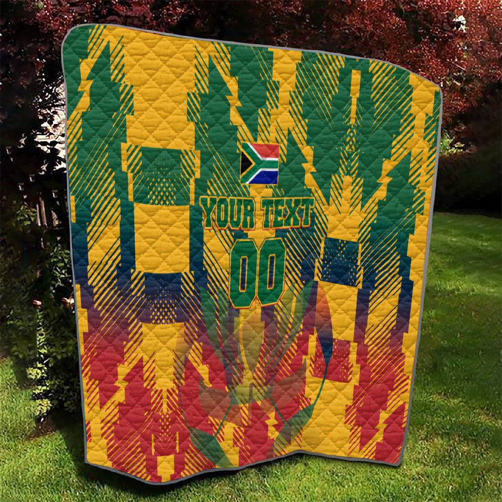 Personalized South Africa Football Quilt South African Flag Inspiration - Soccer Graphic Bold Color Blocks