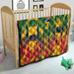 Personalized South Africa Football Quilt South African Flag Inspiration - Soccer Graphic Bold Color Blocks