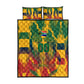 Personalized South Africa Football Quilt Bed Set South African Flag Inspiration - Soccer Graphic Bold Color Blocks