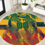 Personalized South Africa Football Round Carpet South African Flag Inspiration - Soccer Graphic Bold Color Blocks