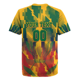 Personalized South Africa Football Rugby Jersey South African Flag Inspiration - Soccer Graphic Bold Color Blocks