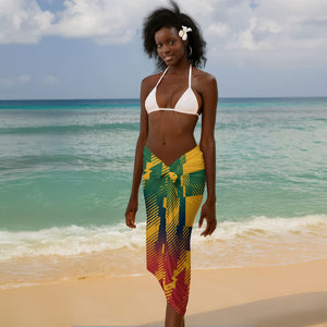 Personalized South Africa Football Sarong South African Flag Inspiration - Soccer Graphic Bold Color Blocks