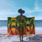Personalized South Africa Football Sarong South African Flag Inspiration - Soccer Graphic Bold Color Blocks