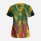 Personalized South Africa Football Scrub Top South African Flag Inspiration - Soccer Graphic Bold Color Blocks
