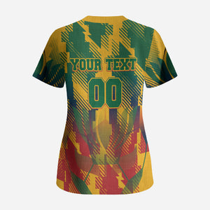 Personalized South Africa Football Scrub Top South African Flag Inspiration - Soccer Graphic Bold Color Blocks
