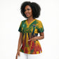 Personalized South Africa Football Scrub Top South African Flag Inspiration - Soccer Graphic Bold Color Blocks