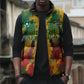 Personalized South Africa Football Sleeveless Puffer Jacket South African Flag Inspiration - Soccer Graphic Bold Color Blocks