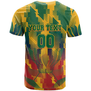 Personalized South Africa Football T shirt South African Flag Inspiration - Soccer Graphic Bold Color Blocks