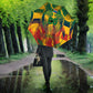 Personalized South Africa Football Umbrella South African Flag Inspiration - Soccer Graphic Bold Color Blocks
