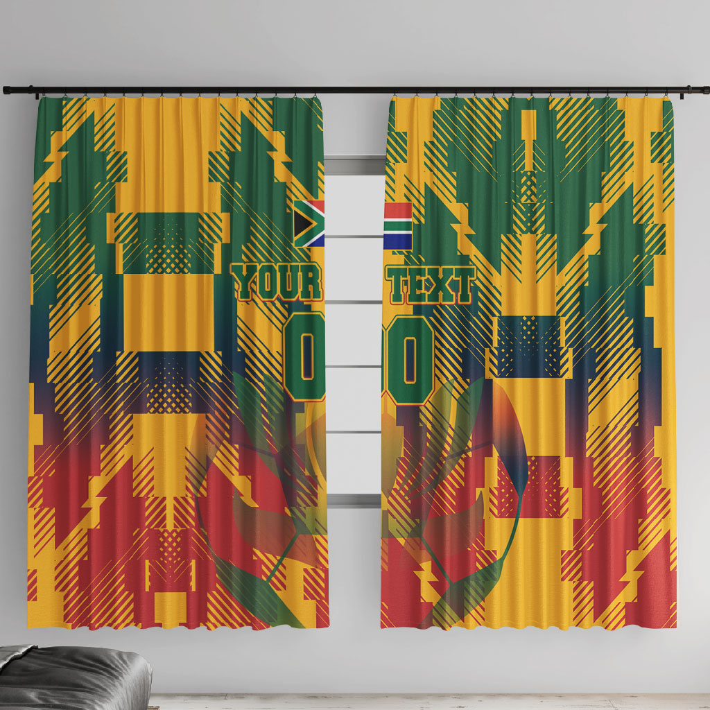 Personalized South Africa Football Window Curtain South African Flag Inspiration - Soccer Graphic Bold Color Blocks