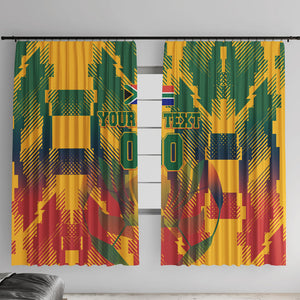 Personalized South Africa Football Window Curtain South African Flag Inspiration - Soccer Graphic Bold Color Blocks