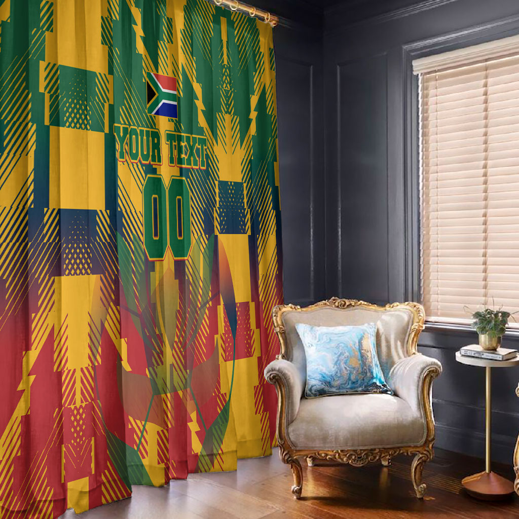 Personalized South Africa Football Window Curtain South African Flag Inspiration - Soccer Graphic Bold Color Blocks
