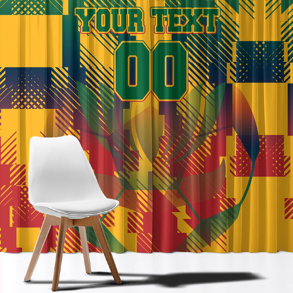 Personalized South Africa Football Window Curtain South African Flag Inspiration - Soccer Graphic Bold Color Blocks