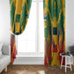 Personalized South Africa Football Window Curtain South African Flag Inspiration - Soccer Graphic Bold Color Blocks