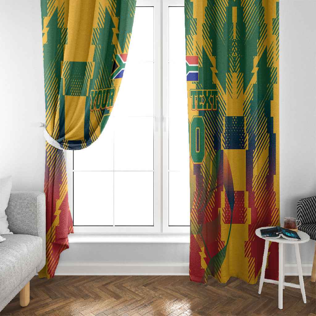 Personalized South Africa Football Window Curtain South African Flag Inspiration - Soccer Graphic Bold Color Blocks