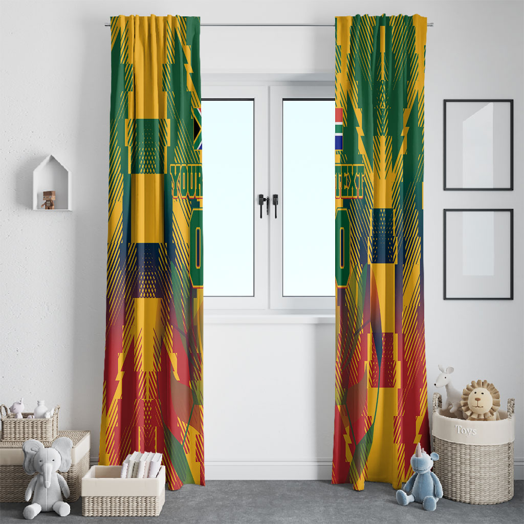 Personalized South Africa Football Window Curtain South African Flag Inspiration - Soccer Graphic Bold Color Blocks