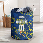 Personalized Curacao Football Laundry Basket Caribbean Splash Paint Soccer Graphic