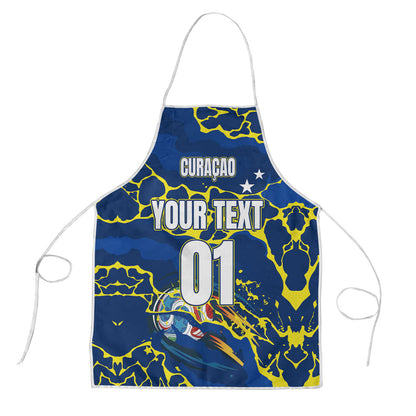 Personalized Curacao Football Apron Caribbean Splash Paint Soccer Graphic