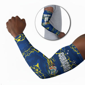 Personalized Curacao Football Arm Sleeves Caribbean Splash Paint Soccer Graphic