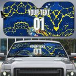 Personalized Curacao Football Auto Sun Shade Caribbean Splash Paint Soccer Graphic