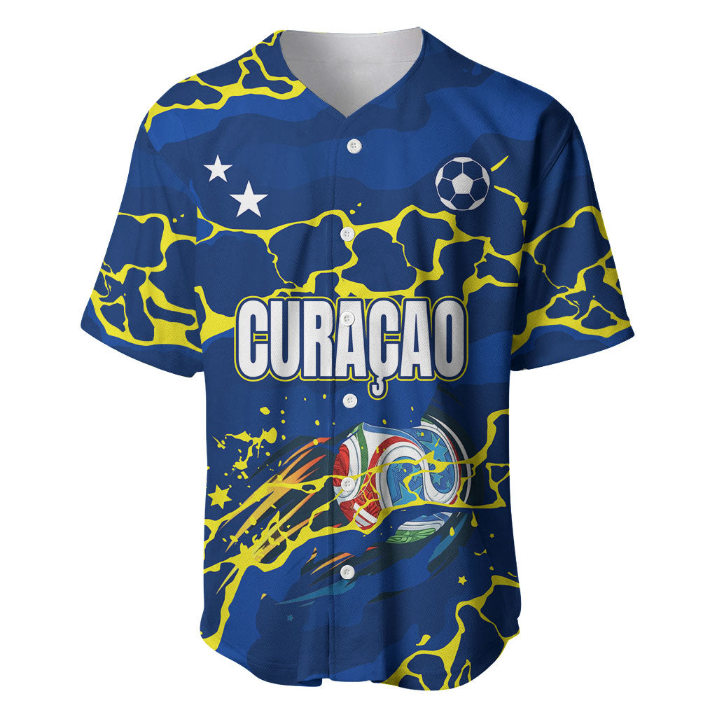 Personalized Curacao Football Baseball Jersey Caribbean Splash Paint Soccer Graphic