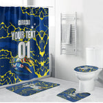 Personalized Curacao Football Bathroom Set Caribbean Splash Paint Soccer Graphic