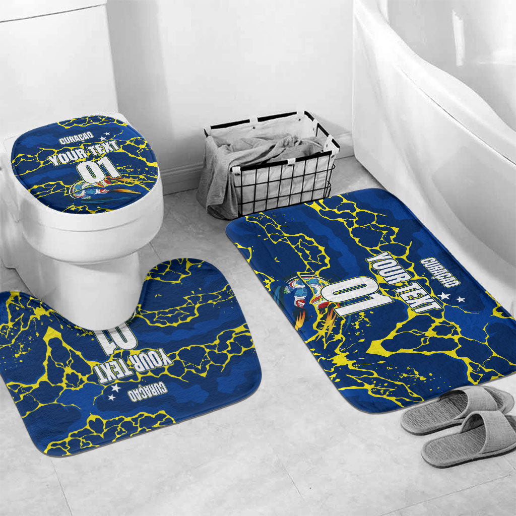 Personalized Curacao Football Bathroom Set Caribbean Splash Paint Soccer Graphic