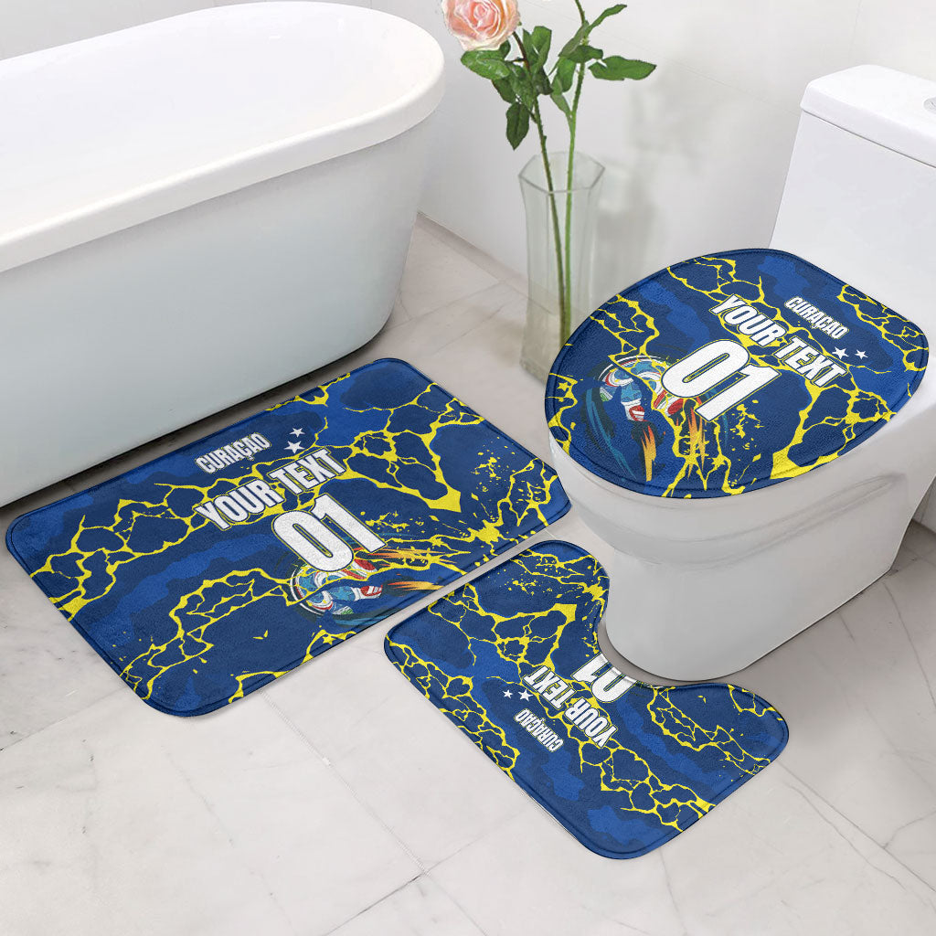 Personalized Curacao Football Bathroom Set Caribbean Splash Paint Soccer Graphic