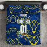 Personalized Curacao Football Bedding Set Caribbean Splash Paint Soccer Graphic