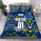 Personalized Curacao Football Bedding Set Caribbean Splash Paint Soccer Graphic