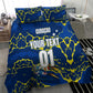 Personalized Curacao Football Bedding Set Caribbean Splash Paint Soccer Graphic