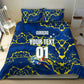 Personalized Curacao Football Bedding Set Caribbean Splash Paint Soccer Graphic