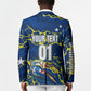 Personalized Curacao Football Blazer Caribbean Splash Paint Soccer Graphic