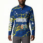 Personalized Curacao Football Button Sweatshirt Caribbean Splash Paint Soccer Graphic