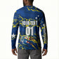 Personalized Curacao Football Button Sweatshirt Caribbean Splash Paint Soccer Graphic