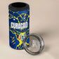 Personalized Curacao Football 4 in 1 Can Cooler Tumbler Caribbean Splash Paint Soccer Graphic