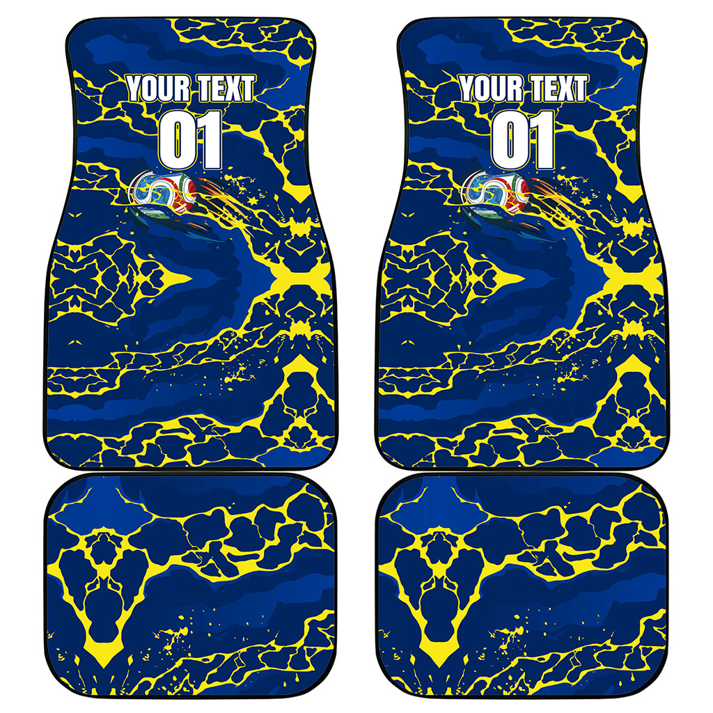 Personalized Curacao Football Car Mats Caribbean Splash Paint Soccer Graphic