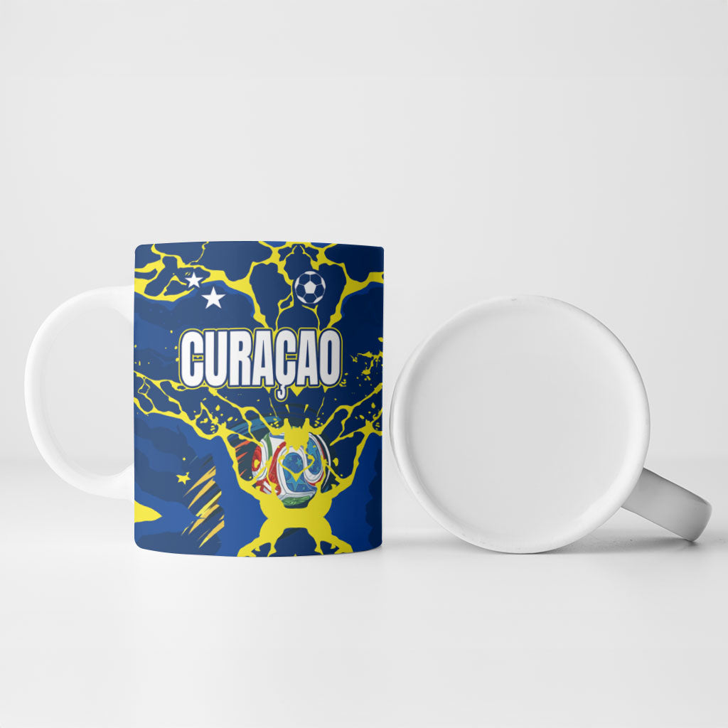 Personalized Curacao Football Ceramic Mug Caribbean Splash Paint Soccer Graphic
