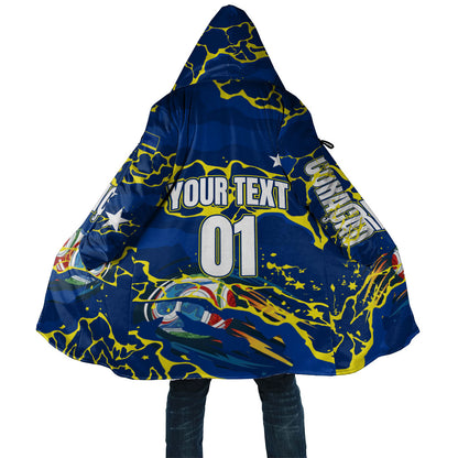 Personalized Curacao Football Cloak Caribbean Splash Paint Soccer Graphic