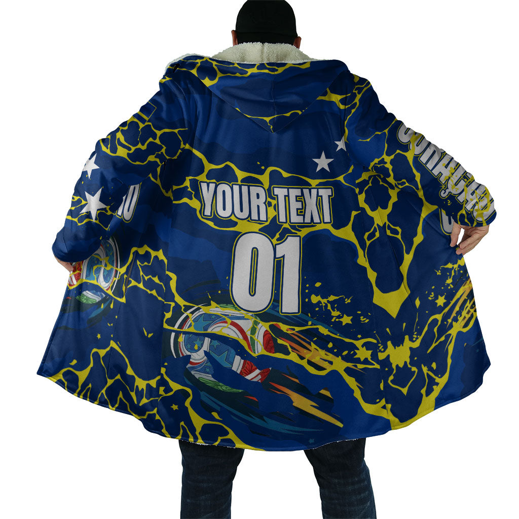 Personalized Curacao Football Cloak Caribbean Splash Paint Soccer Graphic