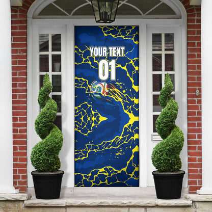 Personalized Curacao Football Door Cover Caribbean Splash Paint Soccer Graphic