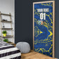 Personalized Curacao Football Door Cover Caribbean Splash Paint Soccer Graphic